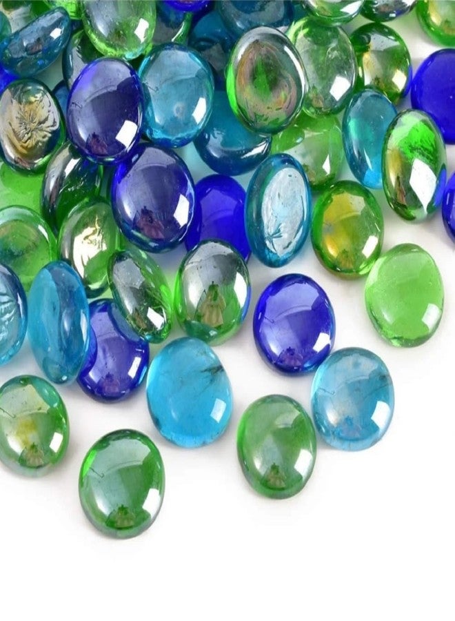 DS1 Glass Pebbles Decorative Glass Stones for Aquariums, Fish Tank, Fireplace, Vase Filler, Plants Pot, Garden, Lawn, Table Decor for Indoor and Outdoor Home Décor (Clear Chapta Mix, 500 Gm) - Image 2